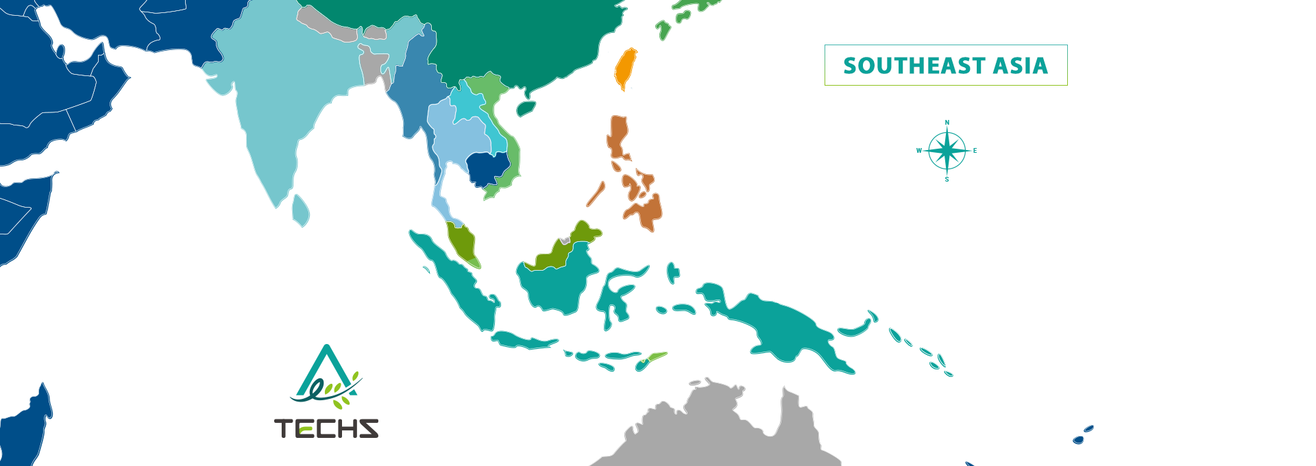 南亞洲地圖